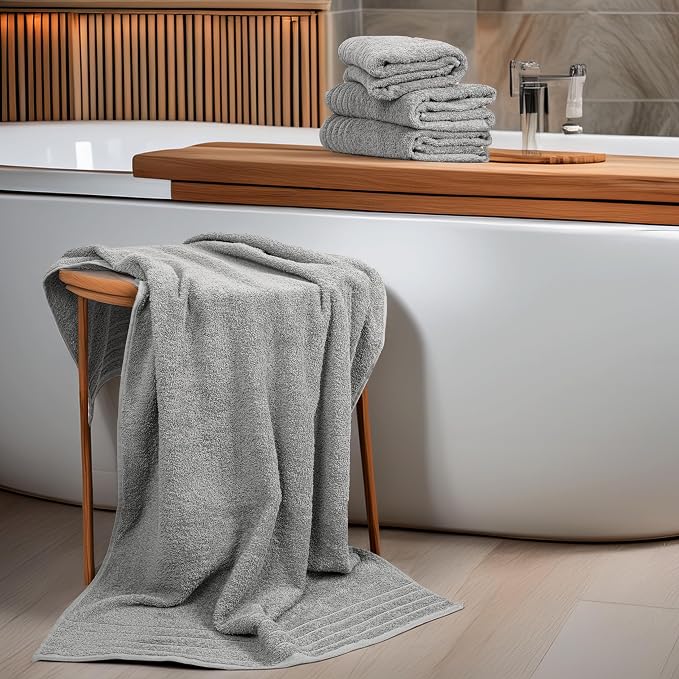 Tens Towels Pack of 4 Extra Large Bath Towels 30 x 60 Inches, 100% Cotton - Image 4