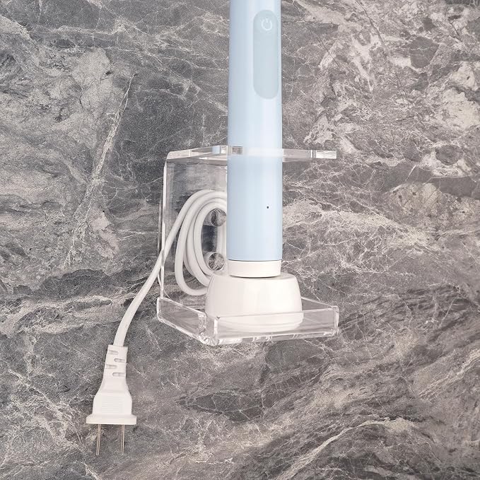 Electric Toothbrush Holder Wall Mounted, Electric Toothbrush Cord Organizer by LUEXBOX