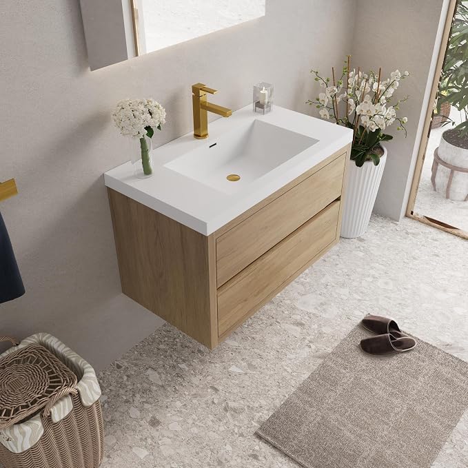 Modern 36" Wall-Mounted Bathroom Vanity - Image 7