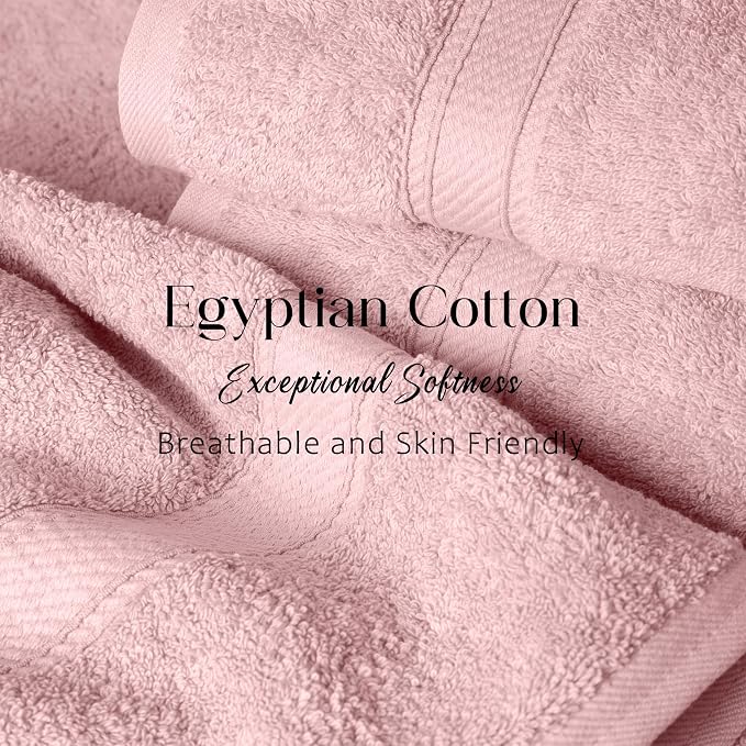 Superior Egyptian Cotton Pile 6 Piece Towel Set, Includes 2 Bath, 2 Hand - Image 5