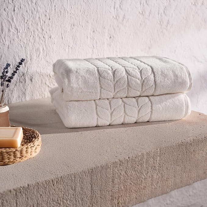 BAGNO MILANO Organic Turkish Cotton Bath Towels, Luxury Jacquard Collection - Image 3
