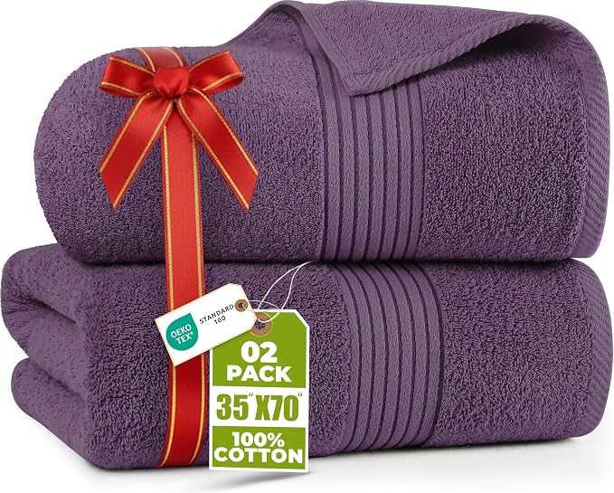 Utopia Towels - Premium Jumbo Bath Sheet 2 Pack - 100% Cotton Highly Absorbent by UTOPIATOWELS