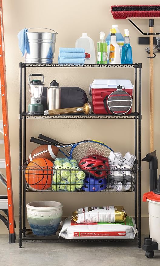 Whitmor 4 Tier Shelving Unit, Metal Storage Shelves - Image 2