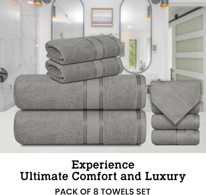 Casa Lino Bath Towel Set of 8 - Image 2