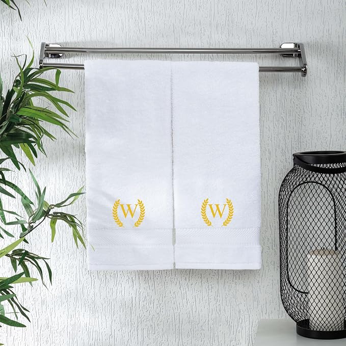 Monogrammed Hand Towels for Bathroom Makeup, Personalized Turkish Cotton Towel by ViaDanteHomeConcept
