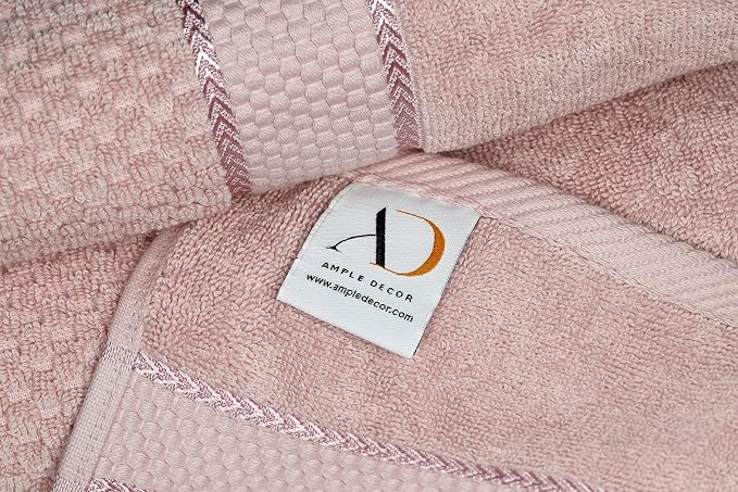 Ample Decor 100% Cotton Soft Pink Bath Towel - Image 7