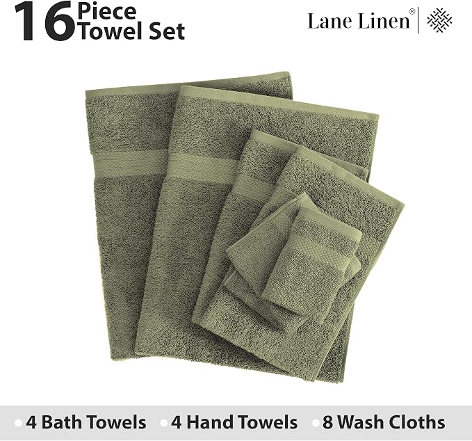 Lane Linen 100% Cotton Luxury Bath Towel Set - Image 4