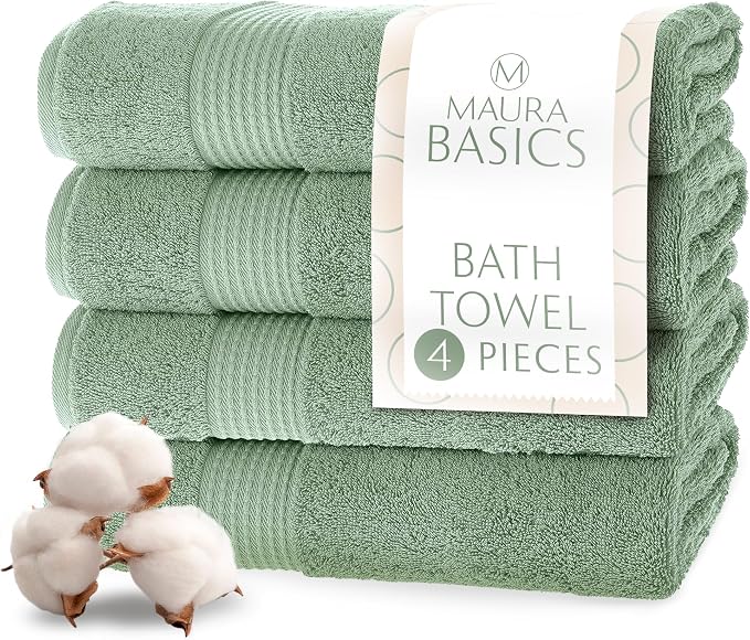 MAURA Basics Performance Bath Towels 100% Turkish Cotton by MAURA