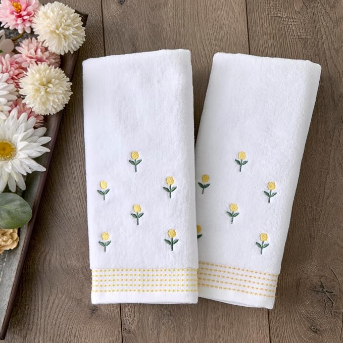 SKL Home Staggered Blossoms Hand Towel 2pc Set - Image 4