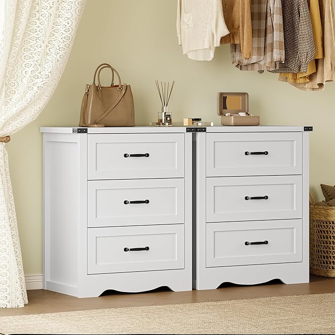 3-Drawer Dresser for Bedroom, Small Wooden Chest of Drawers - Image 7