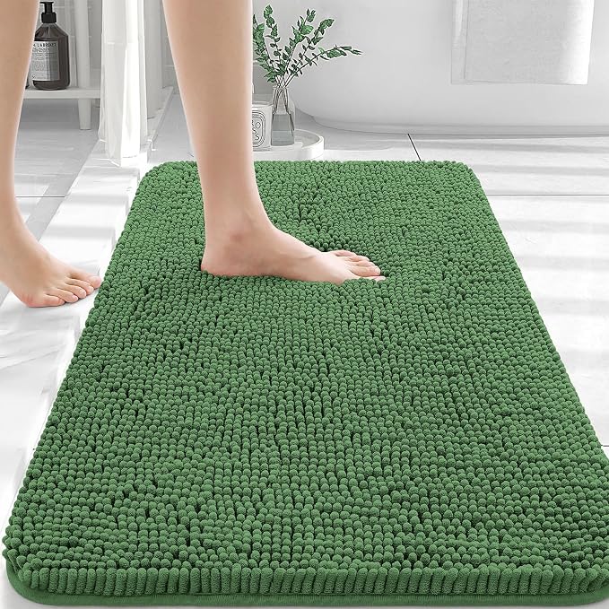 OLANLY Bathroom Rugs 36x24, Extra Soft Absorbent Chenille Bath Rugs, Rubber by OLANLY