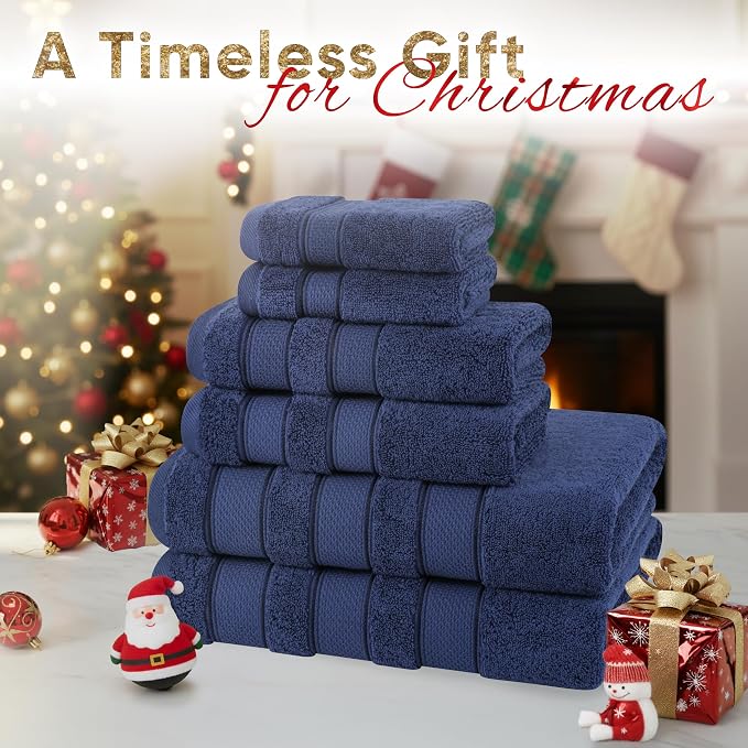 American Soft Linen Salem Turkish Bath Towel Set, 100% Cotton 600 GSM 6 Piece - Image 2