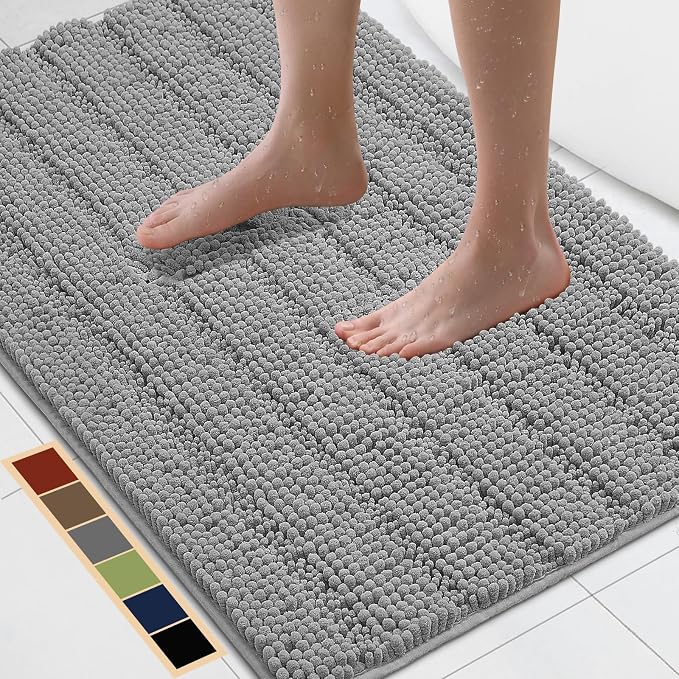 Bcoimo 36"×24" Chenille Bath Mat – Non-Slip by Bcoimo