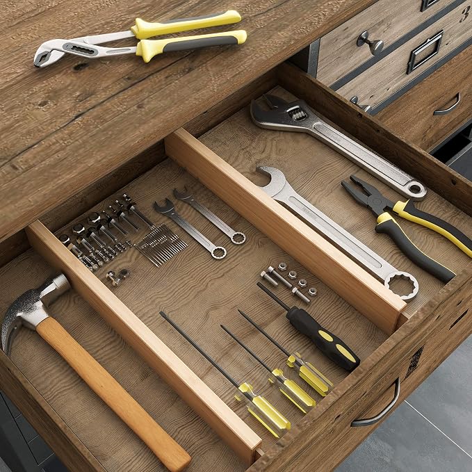BAMEOS Drawer Dividers kitchen Organization Bamboo Utensil Organizers - Image 5
