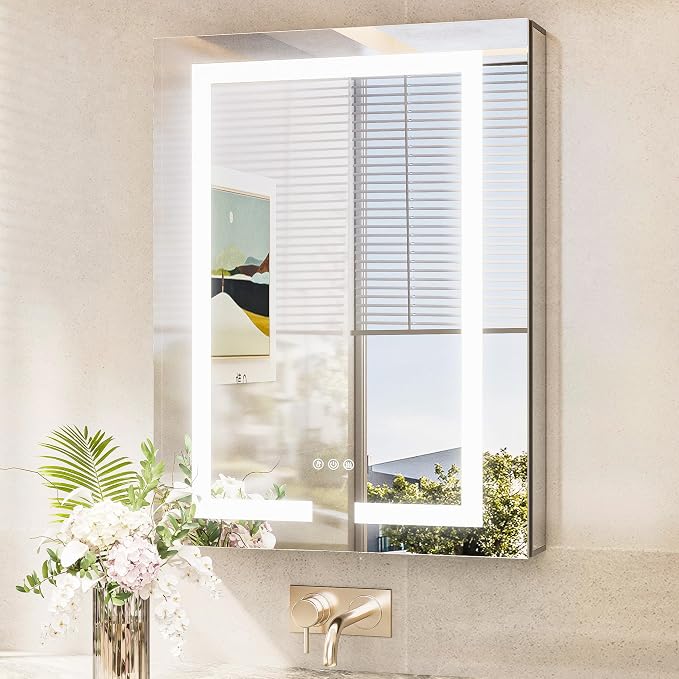 TokeShimi 24x32 Anti-Fog Led Medicine Cabinet Mirrored by RefinedBathroomAccessories