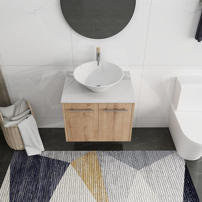 24 Inch Bathroom Vanity with Sink, Modern Wall Mount Floating Bathroom Vanity - Image 3