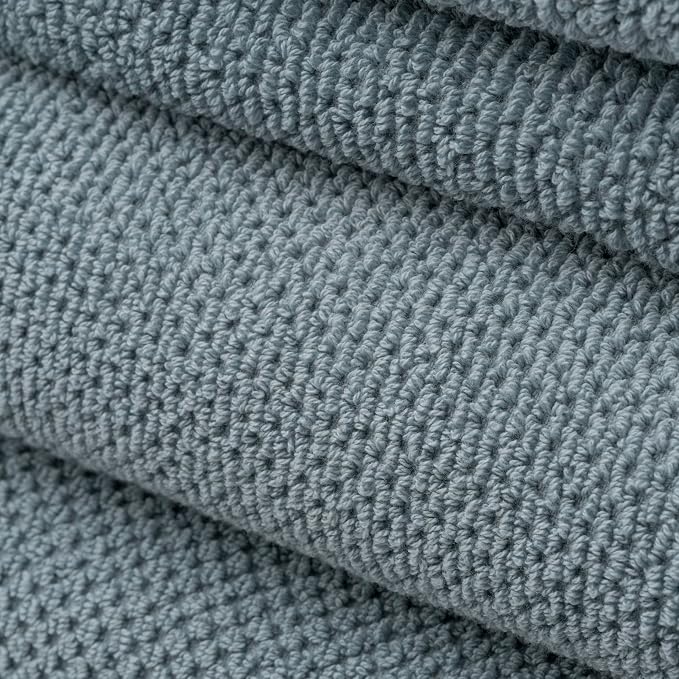 Welhome Franklin Premium 6 Pack Hand Towels Popcorn Textured Dusty Blue - Image 4
