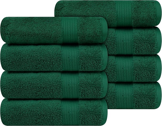 Ample Decor Hand Towel 18 X 28 Inch Pack of 8 600 GSM 100% Cotton Soft by AmpleDecor