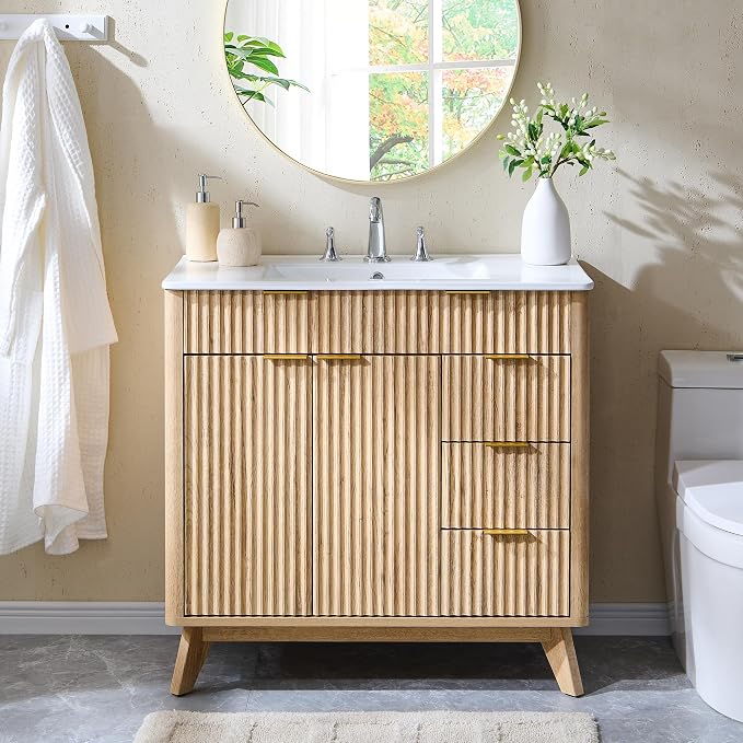 T4TREAM 36" Fluted Bathroom Vanity - Image 8