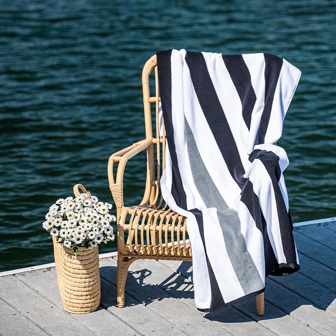 Laguna Beach Textile Co. Striped Cabana Oversized Beach Towel - Image 4
