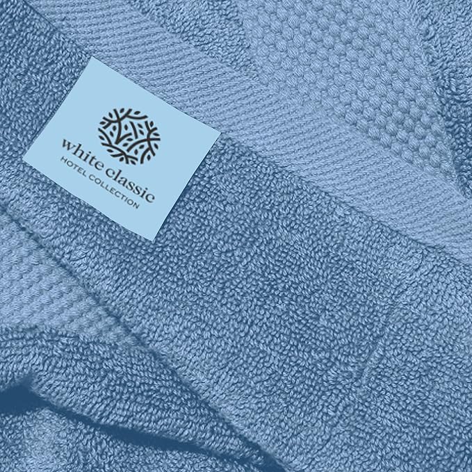 White Classic Luxury Light Blue Hand Towels - Image 5