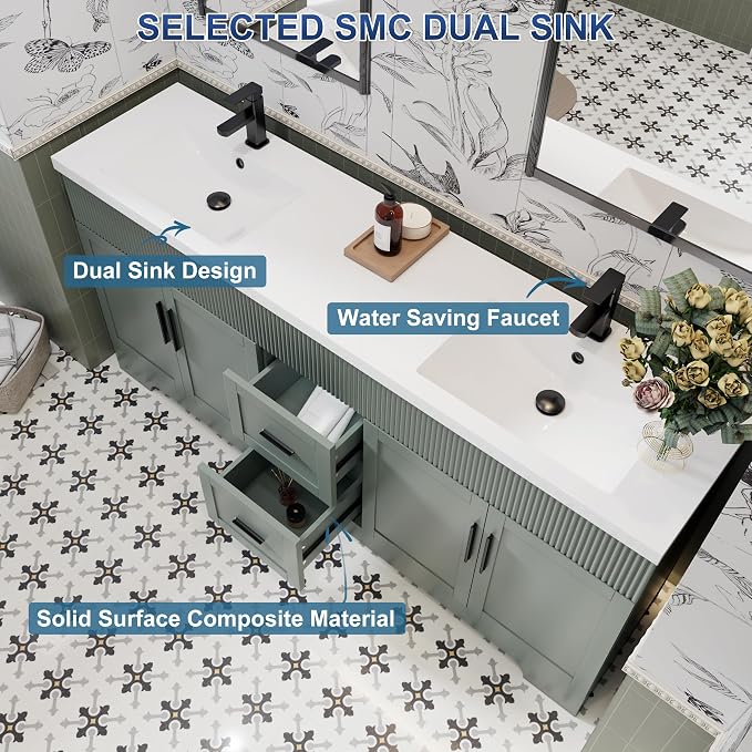 eclife 72" Bathroom Vanities Sink Combo - Image 5