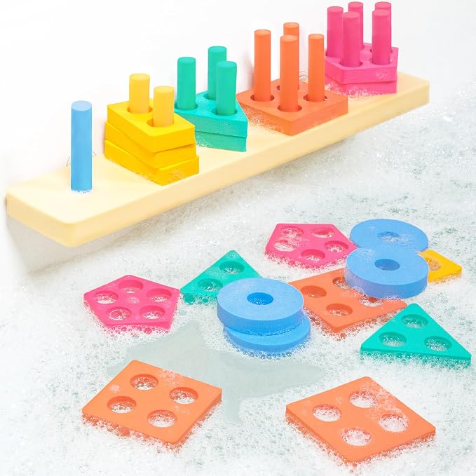 Tub Works® Splash, Stack & Sort™ Shape Sorter & Stacking Toddler Bath Toy | 20 by TubWorks