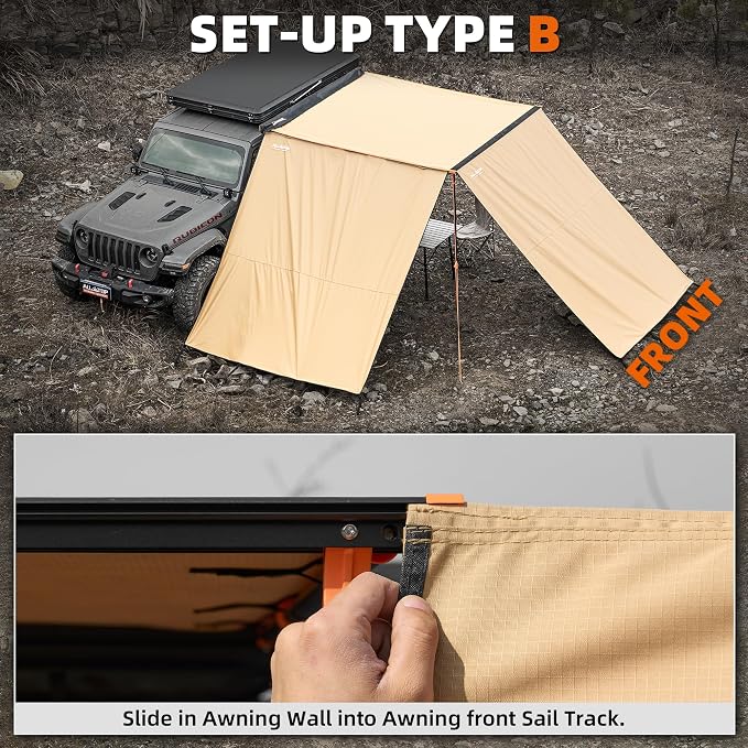 ALL-TOP Awning Wall Universal Multi-Side, 8.2ft x 8.5ft, Waterproof Ripstop - Image 4