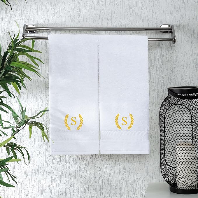 Monogrammed Hand Towels for Bathroom Makeup, Personalized Turkish Cotton Towel by ViaDanteHomeConcept
