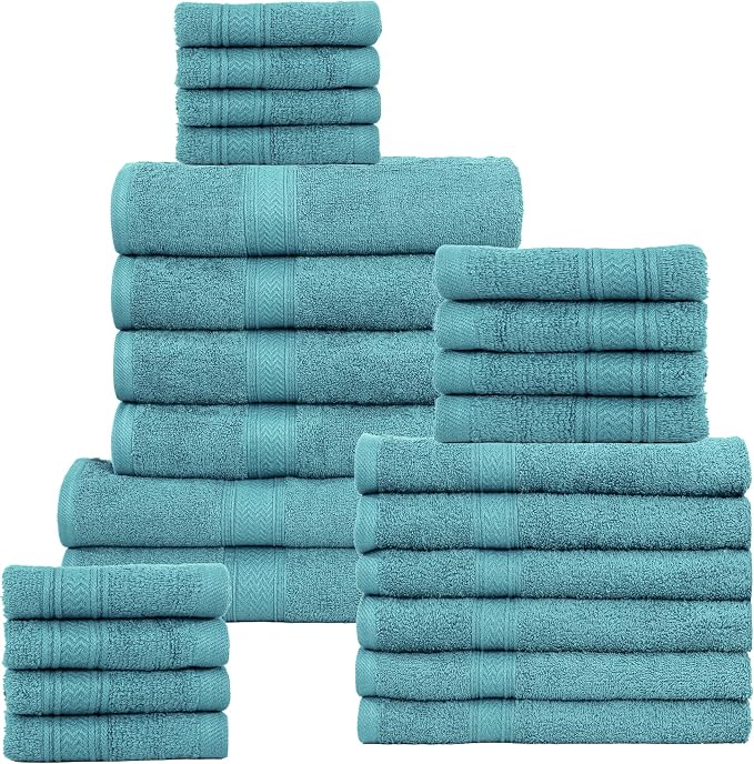 HILLFAIR 24 Piece Bath Towels Set by HILLFAIR