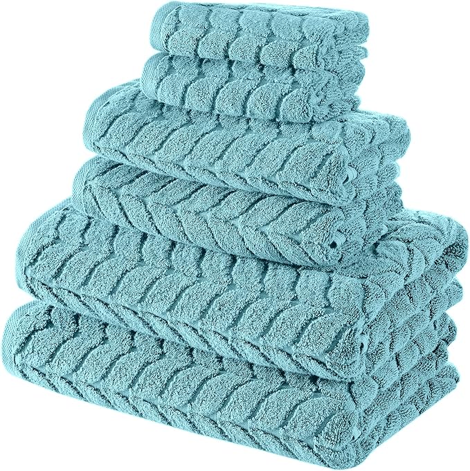 Turkish Cotton Ultra-Soft Plush Absorbent Quick Dry Bathroom Towel Set by BagnoMilanoLuxurySoftness