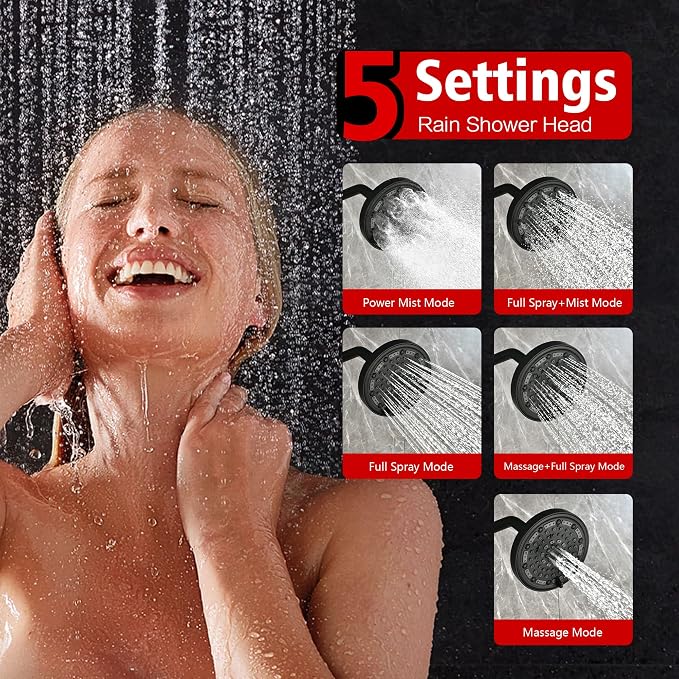 SUMERAIN Matte Black Shower System - Image 7