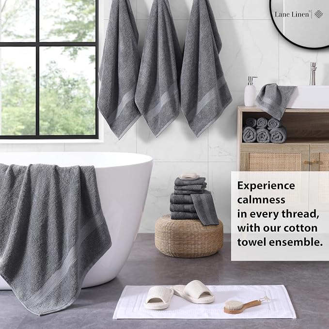 LANE LINEN 100% Cotton Bath Towel Set - Image 3