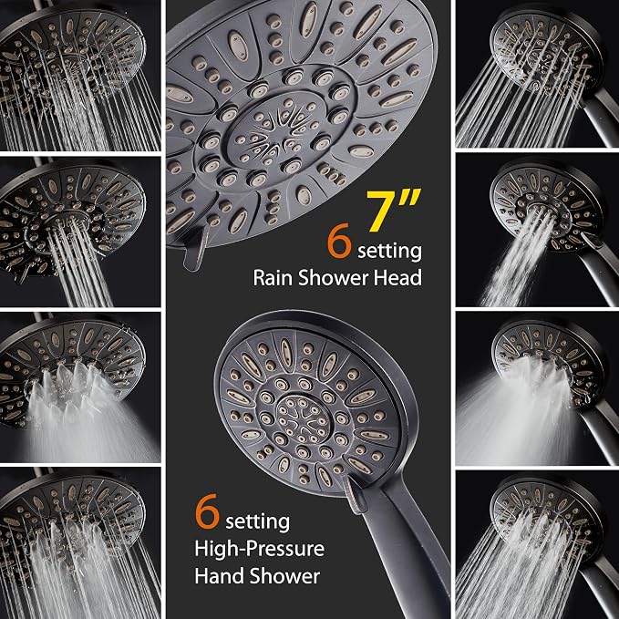 AquaDance 7" Premium High Pressure 3-Way Rainfall Combo - Image 3