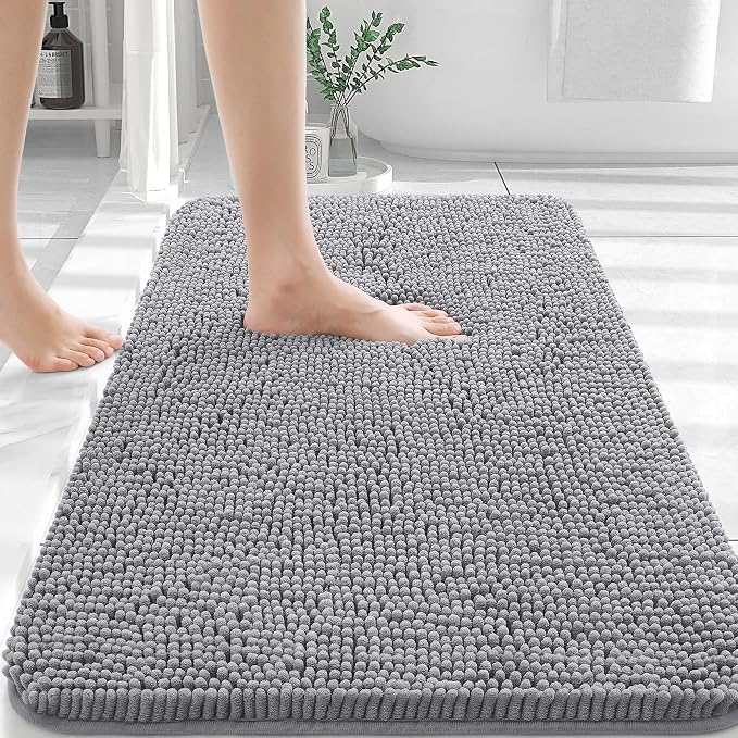 OLANLY Bathroom Rugs 32x20, Extra Soft Absorbent Chenille Bath Rugs, Rubber by OLANLY