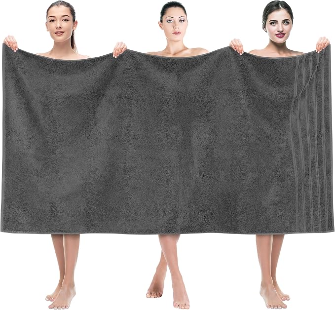 American Soft Linen 35x70 Jumbo Large Bath Towels, 600 GSM 100% Cotton Turkish by AmericanSoftLinen