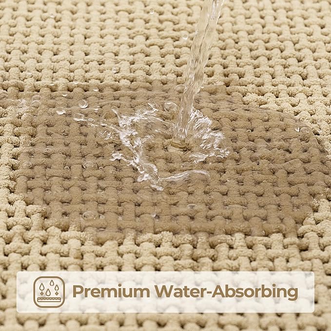 GRANNY SAYS Beige Bathroom Rugs Non Slip Washable, Absorbent Bath Mats - Image 4