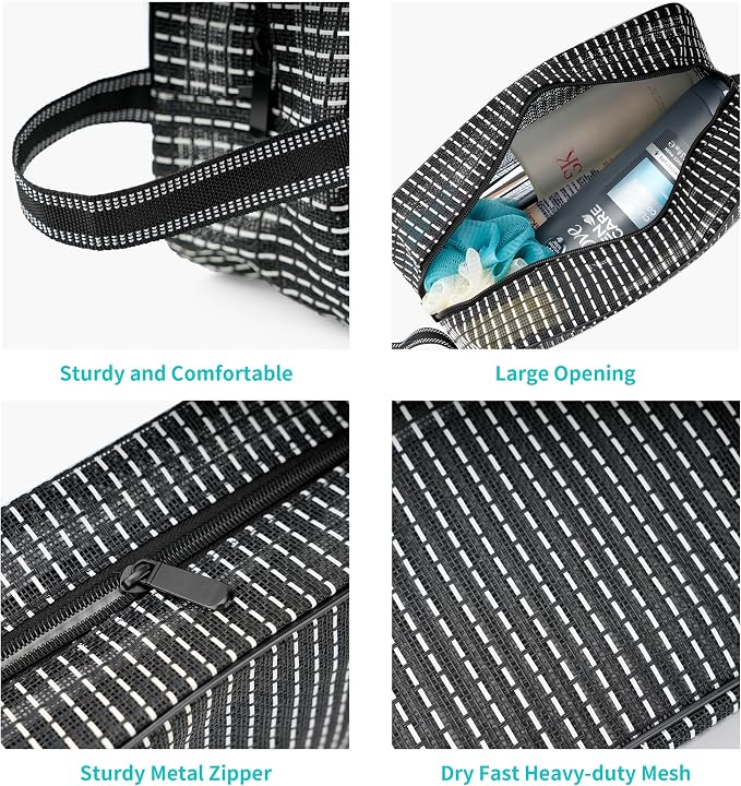 Mesh Shower Caddy Bag for Bathroom Gym Camping Portable Travel Mesh Toiletry - Image 2