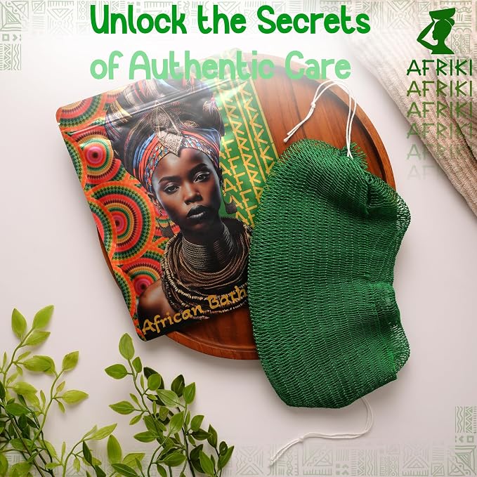 AFRIKI African Net Sponge – Exfoliating Body Scrubber, All Skin Types | 45 in - Image 4