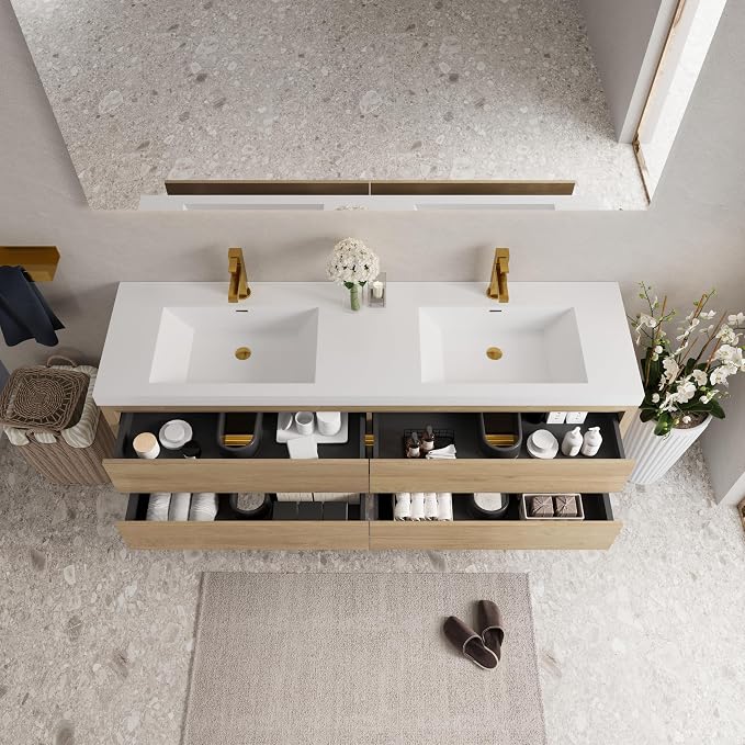 72" Wall-Mounted Bathroom Vanity - Image 8
