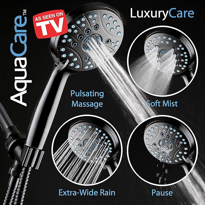 Hotel Spa AquaCare High Pressure 8-mode Handheld Shower Head, Anti-clog Nozzles - Image 6