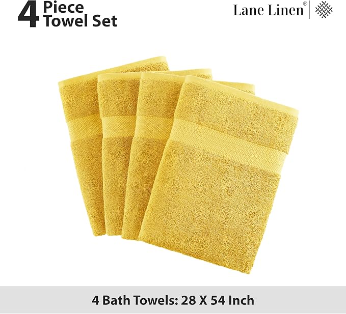 LANE LINEN Cotton Bath Towels Pack of 4 - Image 5