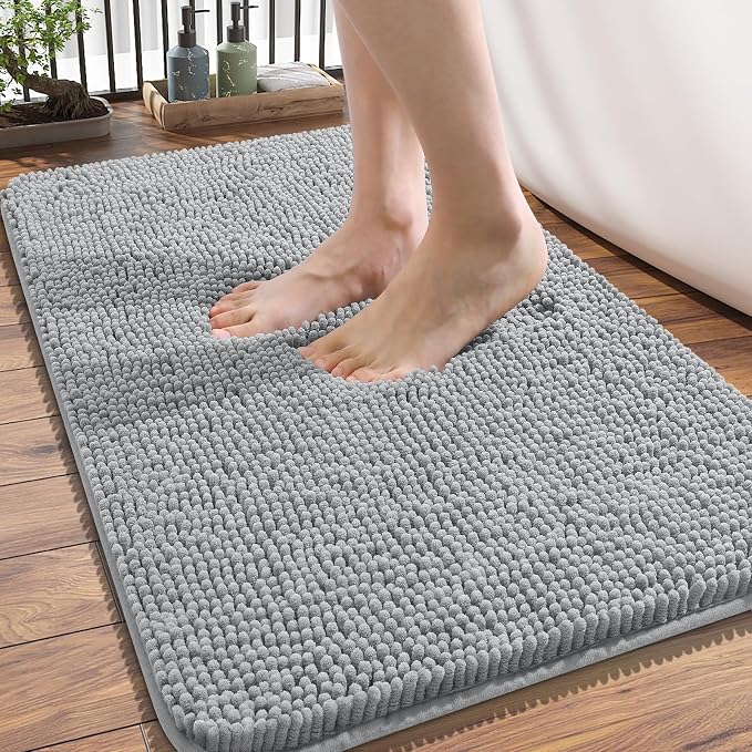 OLANLY Bathroom Rugs 34x21, Extra Soft Absorbent Chenille Bath Rugs, Rubber by OLANLY