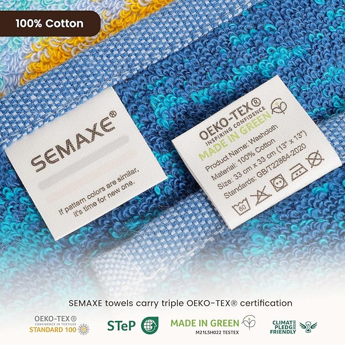SEMAXE 100% Cotton Washcloths for Bathroom - Image 4