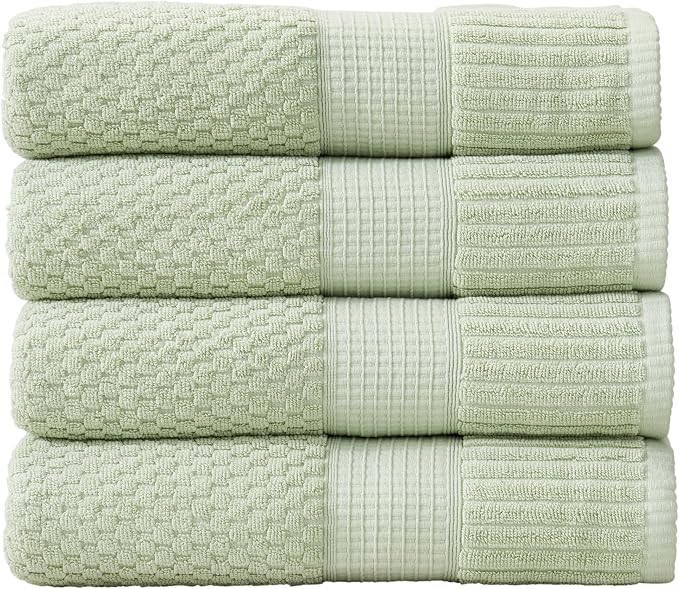 NY Loft 100% Cotton 4 Pack Bath Towel Set| Super Soft & Absorbent Quick-Dry by NYLoft