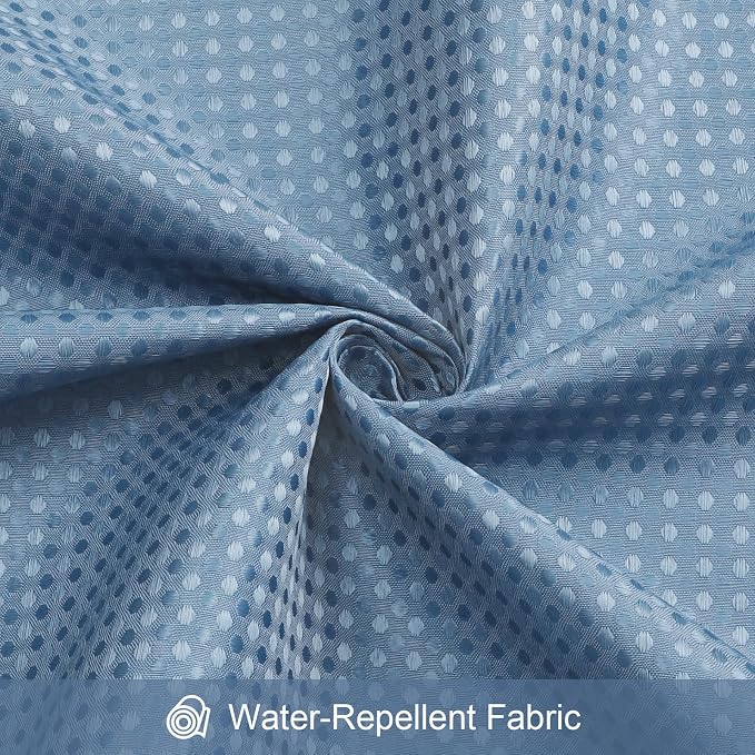 3 in 1 Long Moonlight Blue Shower Curtain Set-72 W x 78 H, Modern Waffle and - Image 7