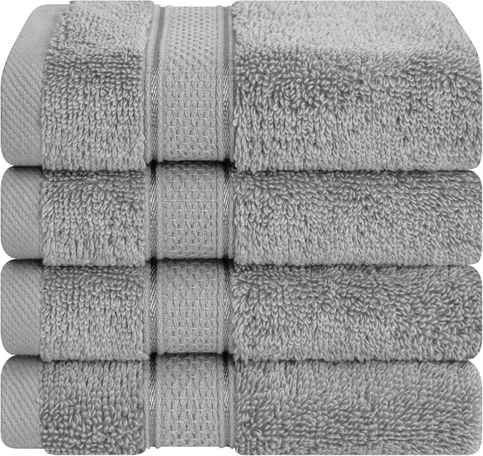 American Soft Linen Salem Washcloth Sets, 4 Piece Luxury 600 GSM 100% Cotton by AmericanSoftLinen