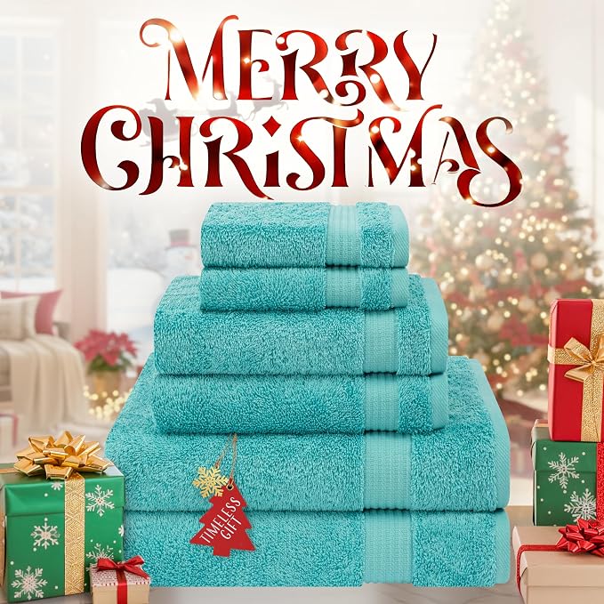 Cotton Paradise 6 Piece Towel Set 100% Cotton Soft Absorbent Turkish Towels - Image 2
