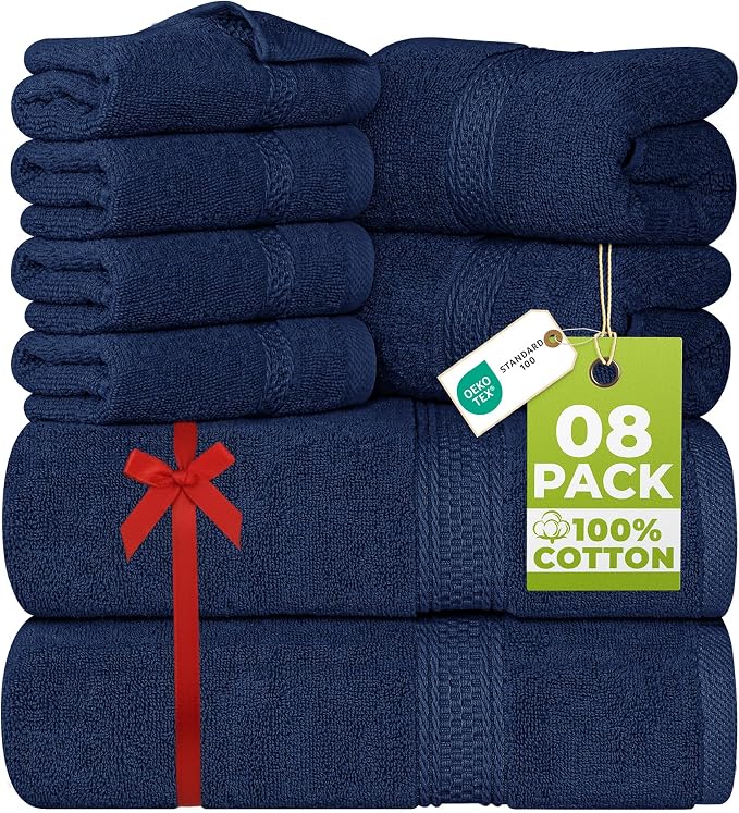 Utopia Towels 8 Piece Luxury Towel Set – Majestic Plush, Super Absorbent & by UTOPIATOWELS