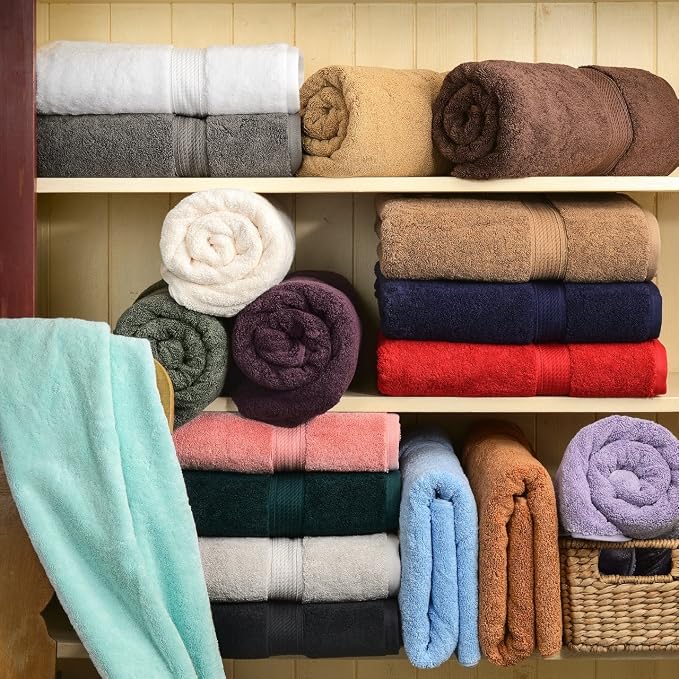 BNM Egyptian Cotton 6-Piece Towel Set, Includes 2 Face Towels, 2 Hand Towels - Image 2